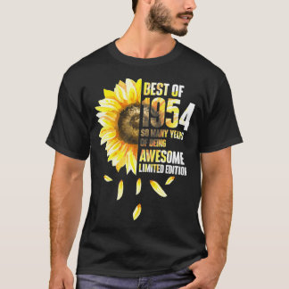 Best Of 1954 Sunflower Year Of Birth Birthday  T-Shirt