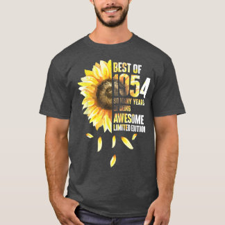 Best Of 1954 Sunflower Year Of Birth Birthday  T-Shirt