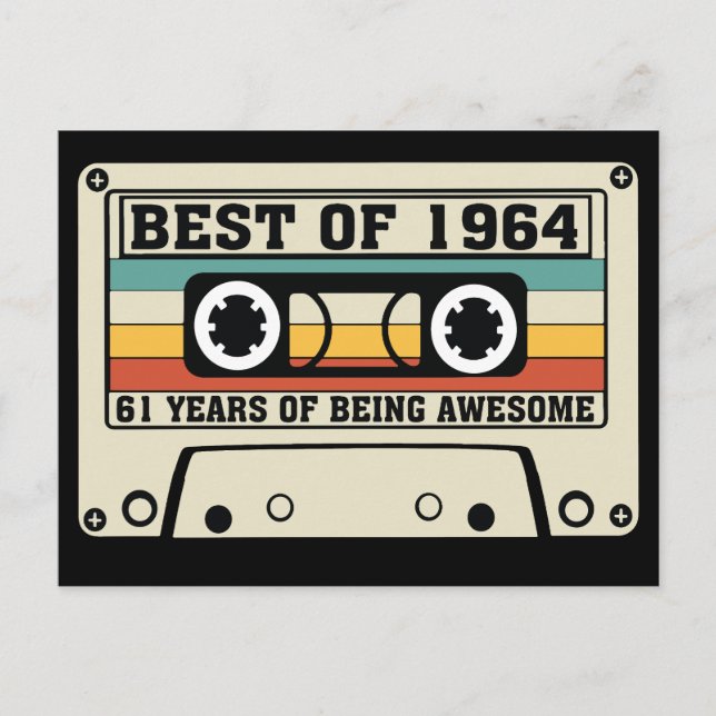 Best of 1964 61 years of being awesome  holiday postcard (Front)