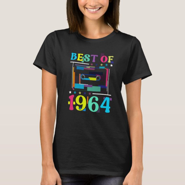 Best Of 1964 Birthday Retro Birth Year Cassette Ta T-Shirt (Front)