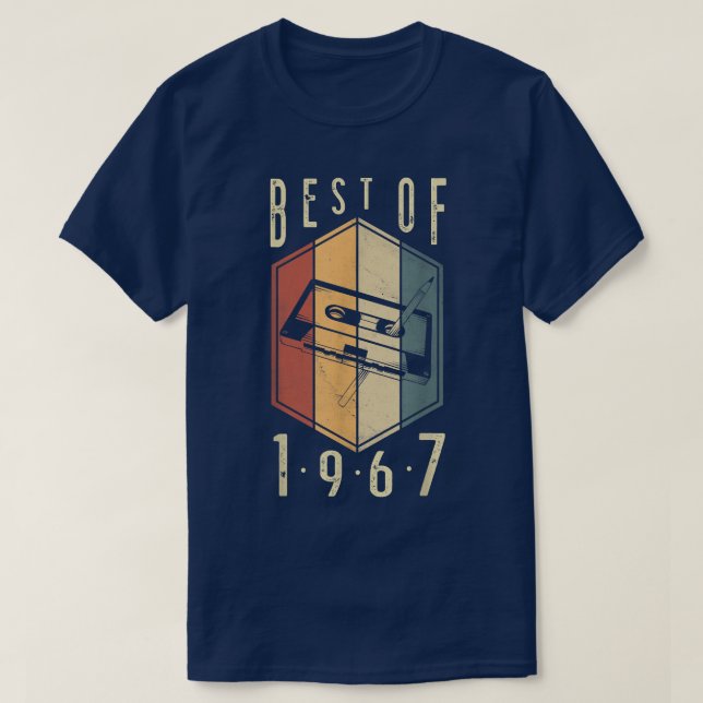 Best Of 1967 55 Year Old Gifts Cassette Tape 55th  T-Shirt (Design Front)