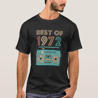 Best Of 1972 50Th Birthday Cassette Retro Vintage T-Shirt