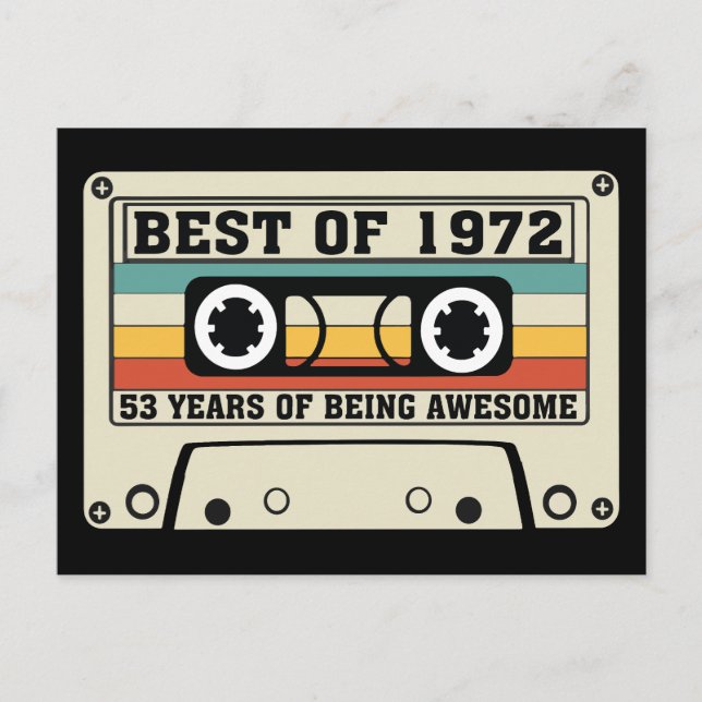 Best of 1972 53 years of being awesome holiday postcard (Front)