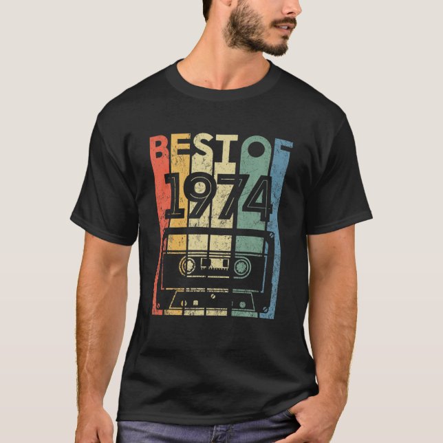 Best Of 1974 48 Year Old Gifts Cassette Tape 48Th T-Shirt (Front)