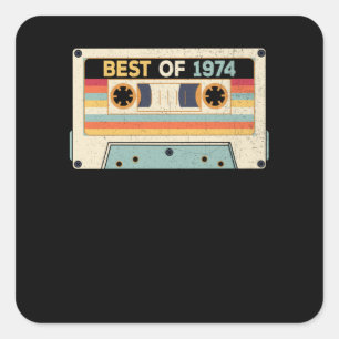 Best Of 1974 Birthday Cassette Tape Square Sticker