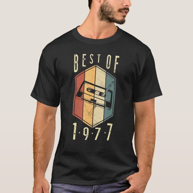 Best Of 1977 45 Year Old  Cassette Tape 45th Birth T-Shirt (Front)