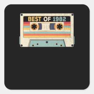 Best Of 1982 Birthday Cassette Tape Square Sticker