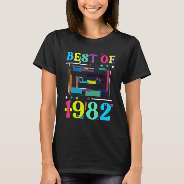 Best Of 1982 Birthday Retro Birth Year Cassette Ta T-Shirt (Front)