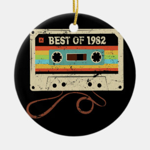 Best of 1982 Vintage 40 Year Old Men Women 40th Ceramic Ornament