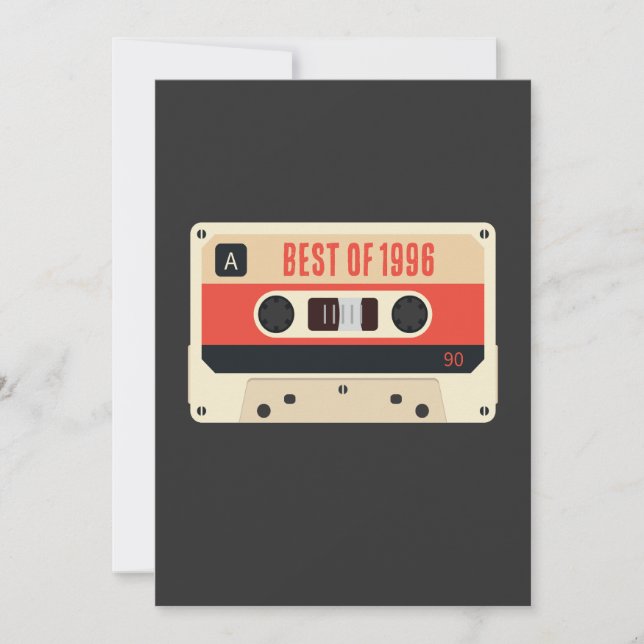 Best Of 1996 Birthday Vintage Cassette Customise Invitation (Front)