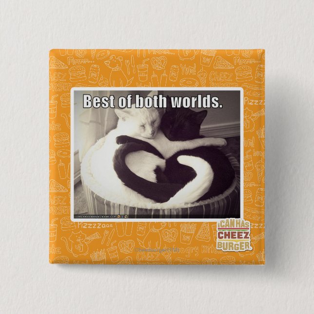 Best of both worlds. 15 cm square badge (Front)