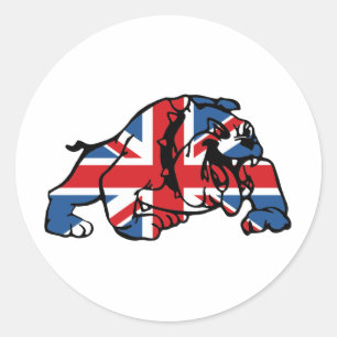 Best of British Union Jack Bulldog Classic Round Sticker