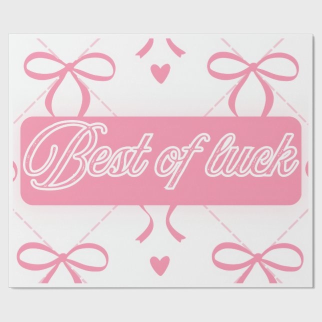 "Best of Luck" Aesthetic Gift Wrapping Paper (Flat)