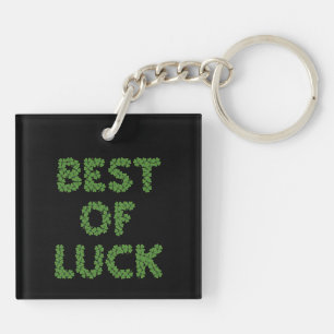 Best of Luck Clovers Greeting Key Ring