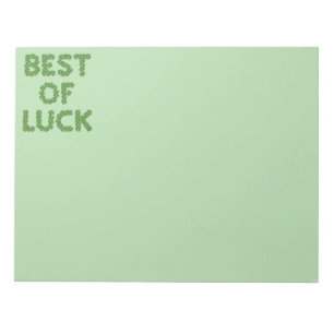 Best of Luck Clovers Greeting Notepad