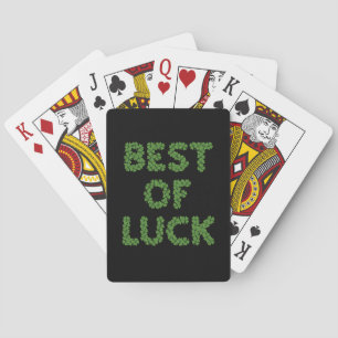 Best of Luck Clovers Greeting Playing Cards