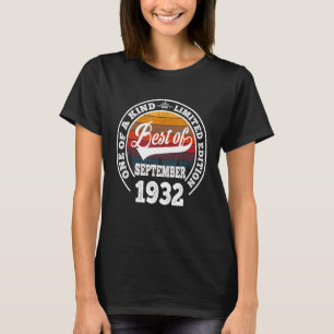 Best Of September 1932 90th Birthday  For 90 Years T-Shirt