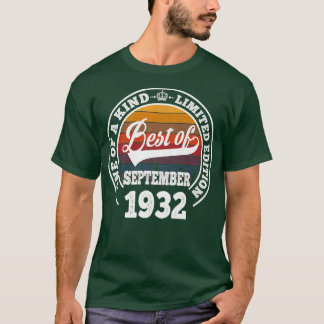 Best Of September 1932 90th Birthday Gift For 90 Y T-Shirt