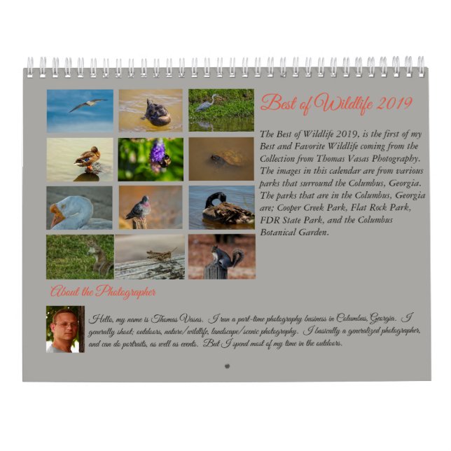Best of Wildlife 2019 Calendar (Back)