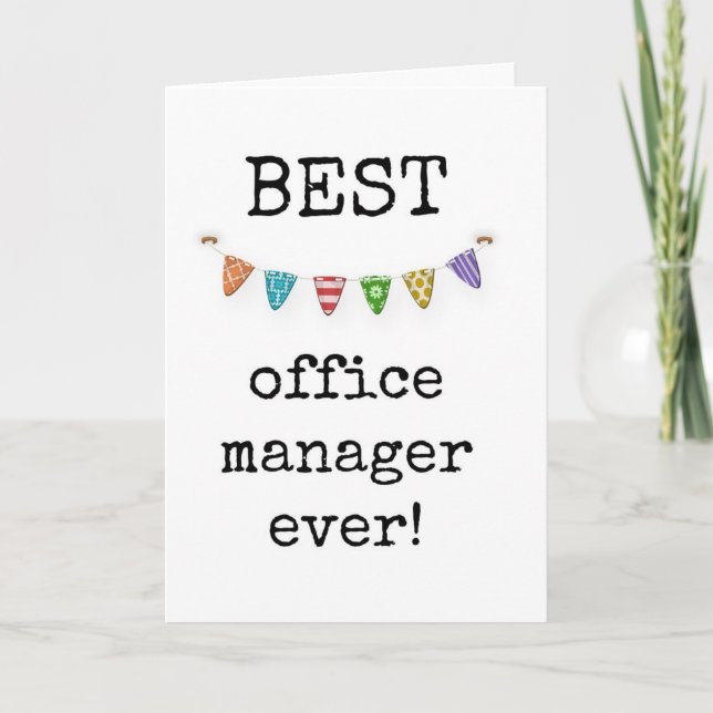 Best Office Manager Ever, Cute Simple Card (Front)