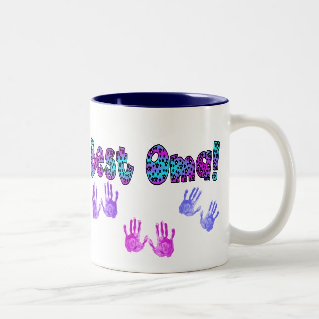 Best Oma Kids Hand Prints Gifts Two-Tone Coffee Mug (Right)