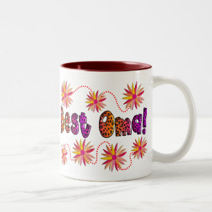 Best OMA PINK ORANGE FLOWERS Two-Tone Coffee Mug