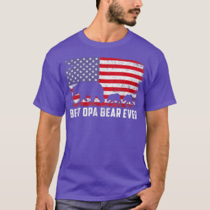 Best Opa Bear Ever USA American Flag Father's Day T-Shirt