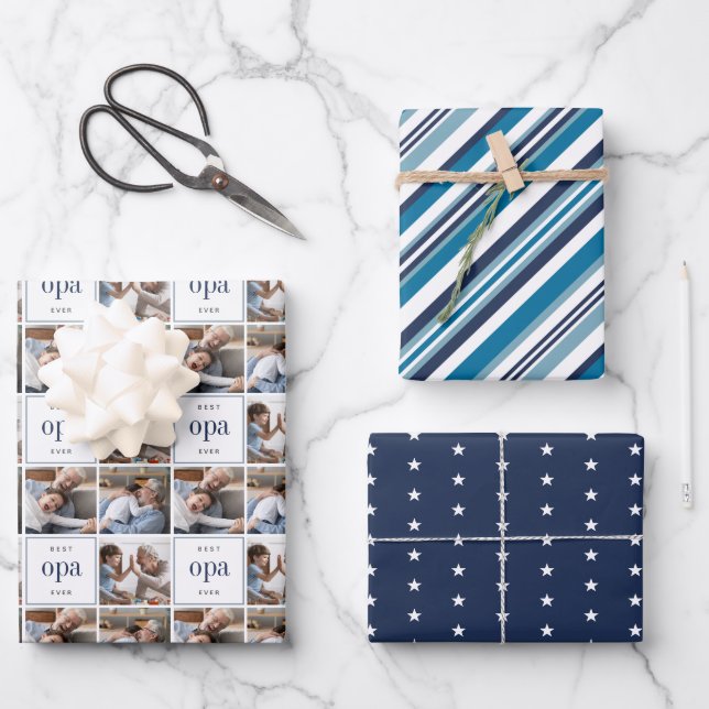 Best Opa Ever Father's Day Coordinating Wrapping Paper Sheet (Front)
