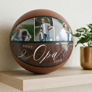 Best Opa Ever Leather Father's Day Photo Keepsake Basketball