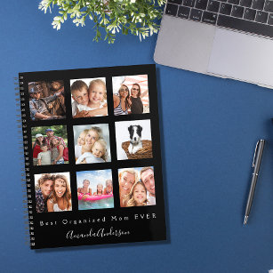 Best organized mom photo family collage black 2024 planner