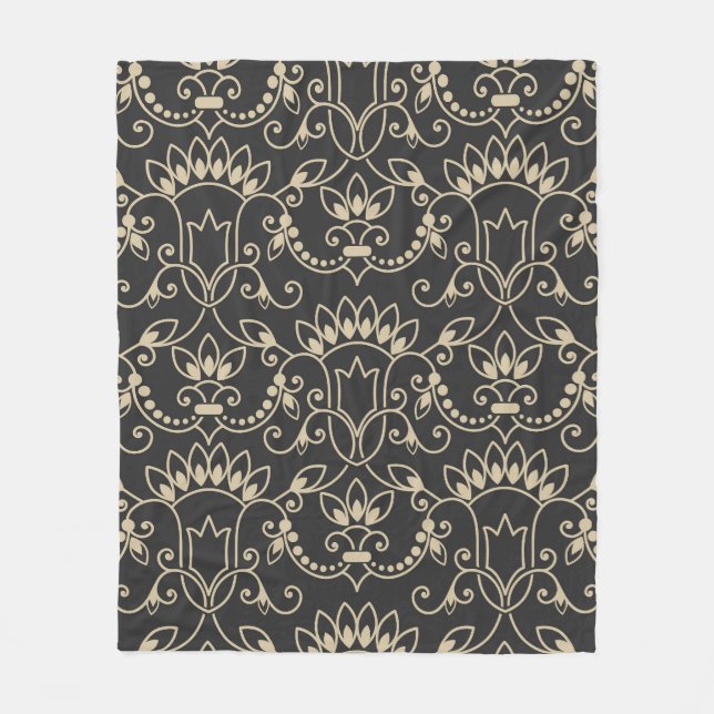 Best ornamental Damask seamless pattern   Fleece Blanket (Front)
