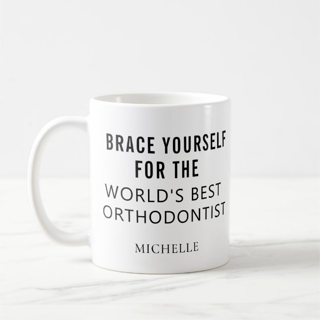 Best Orthodontist Personalised Professional Name Coffee Mug (Left)