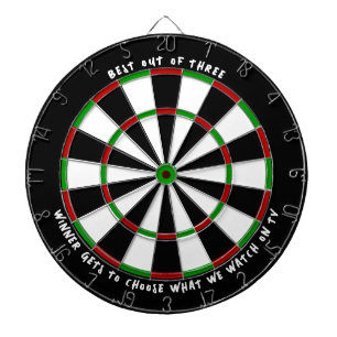 "BEST OUT OF THREE" Custom Darts Game Winner Prize Dartboard