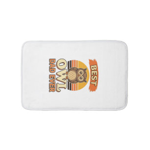 Best Owl Dad Ever Vintage Engraving Shirt Design_1 Bath Mat