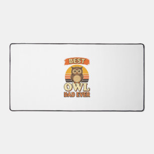 Best Owl Dad Ever Vintage Engraving Shirt Design_1 Desk Mat