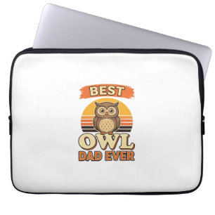 Best Owl Dad Ever Vintage Engraving Shirt Design_1 Laptop Sleeve
