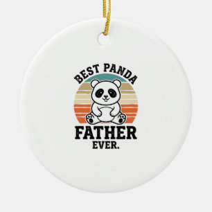 Best Panda Father Ever Vintage Panda Shirt Design_ Ceramic Ornament