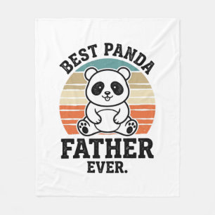 Best Panda Father Ever Vintage Panda Shirt Design_ Fleece Blanket