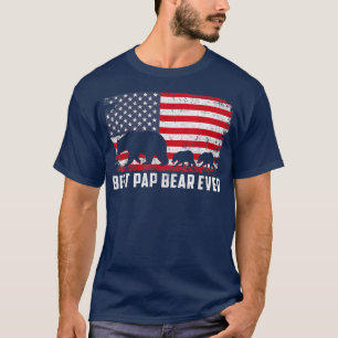 Best Pap Bear Ever USA American Flag Father's Day T-Shirt