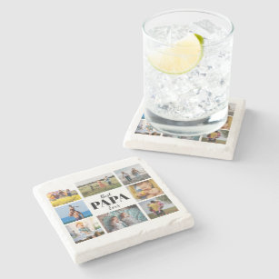 Best Pap Ever Photo Collage Stone Coaster
