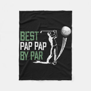 Best Pap Pap By Par Father's Day Gifts Golf Lover Fleece Blanket