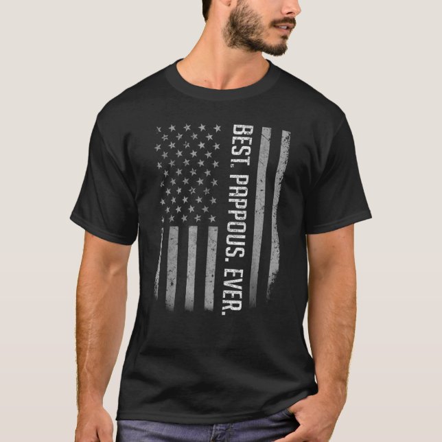 Best Pap Pous Ever American Flag   For Father's Da T-Shirt (Front)