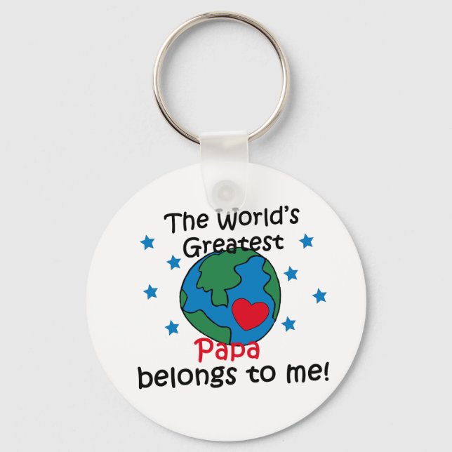 Best Papa Belongs to me Key Ring (Front)