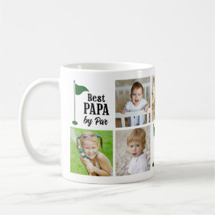 Best Papa by Par 7 Photo Collage Golfer Coffee Mug