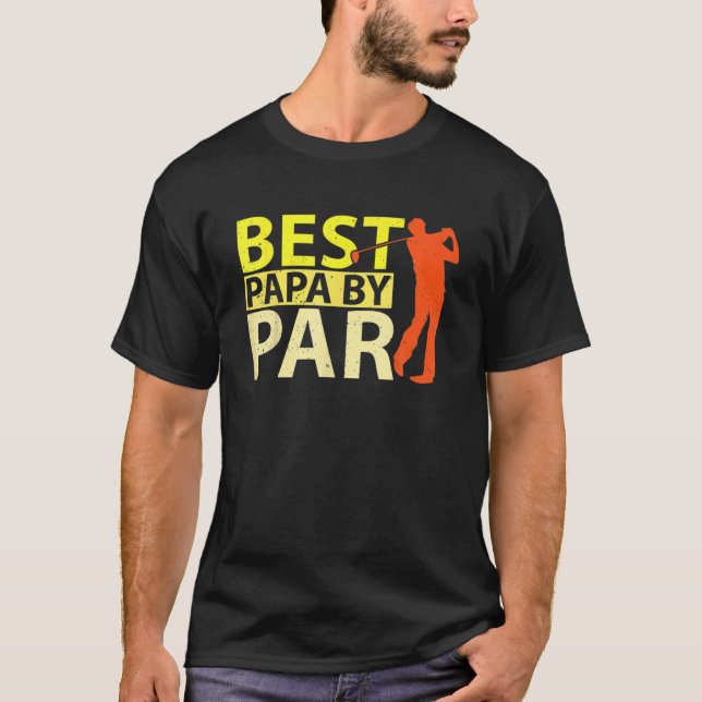 Best Papa By Par Father's Day Golf Lover Gift Papa T-Shirt (Front)