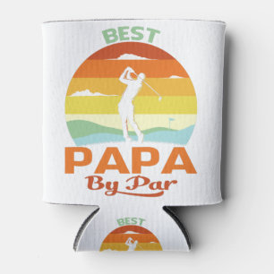 Best Papa By Par Father's Day Golf Shirt Gift Can Cooler