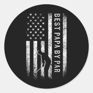 Best Papa By Par Golfing Gifts Papa Father's Day G Classic Round Sticker