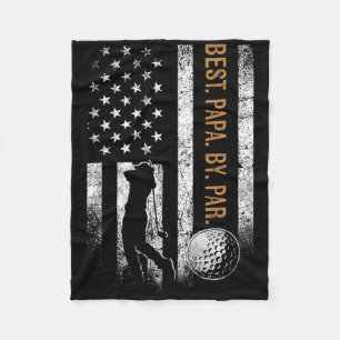 Best Papa By Par Golfing Gifts Papa Father's Day G Fleece Blanket