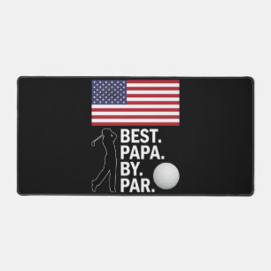 Best Papa By Par Golfing Papa Father's Day Golf Desk Mat
