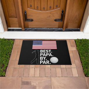 Best Papa By Par Golfing Papa Father's Day Golf Doormat
